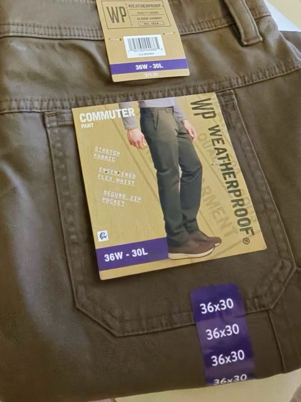 Weatherproof Commuter Men's Chino Pants — Brown